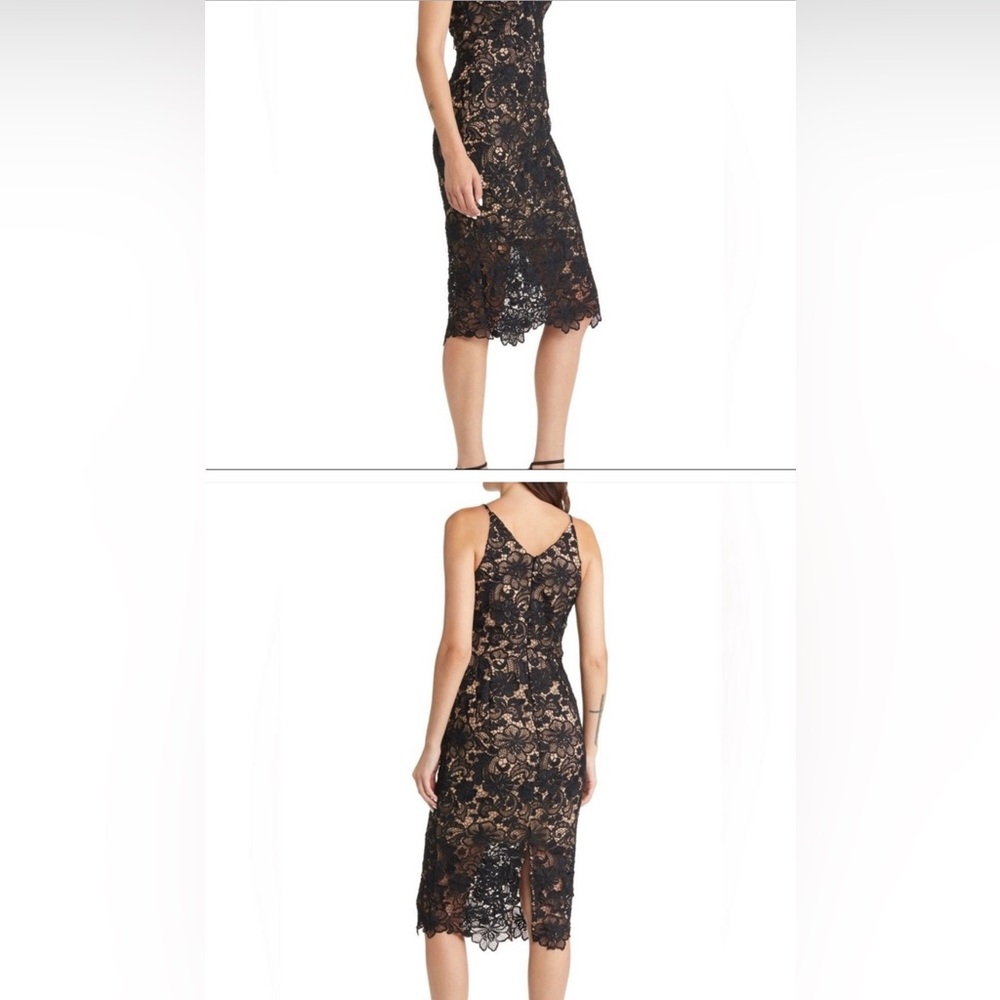 Dress the Population Black and Nude Lace Dress - Picture 2 of 8